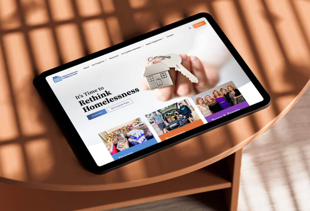 Accessible resource hub and web design for Coming Home of Middlesex County