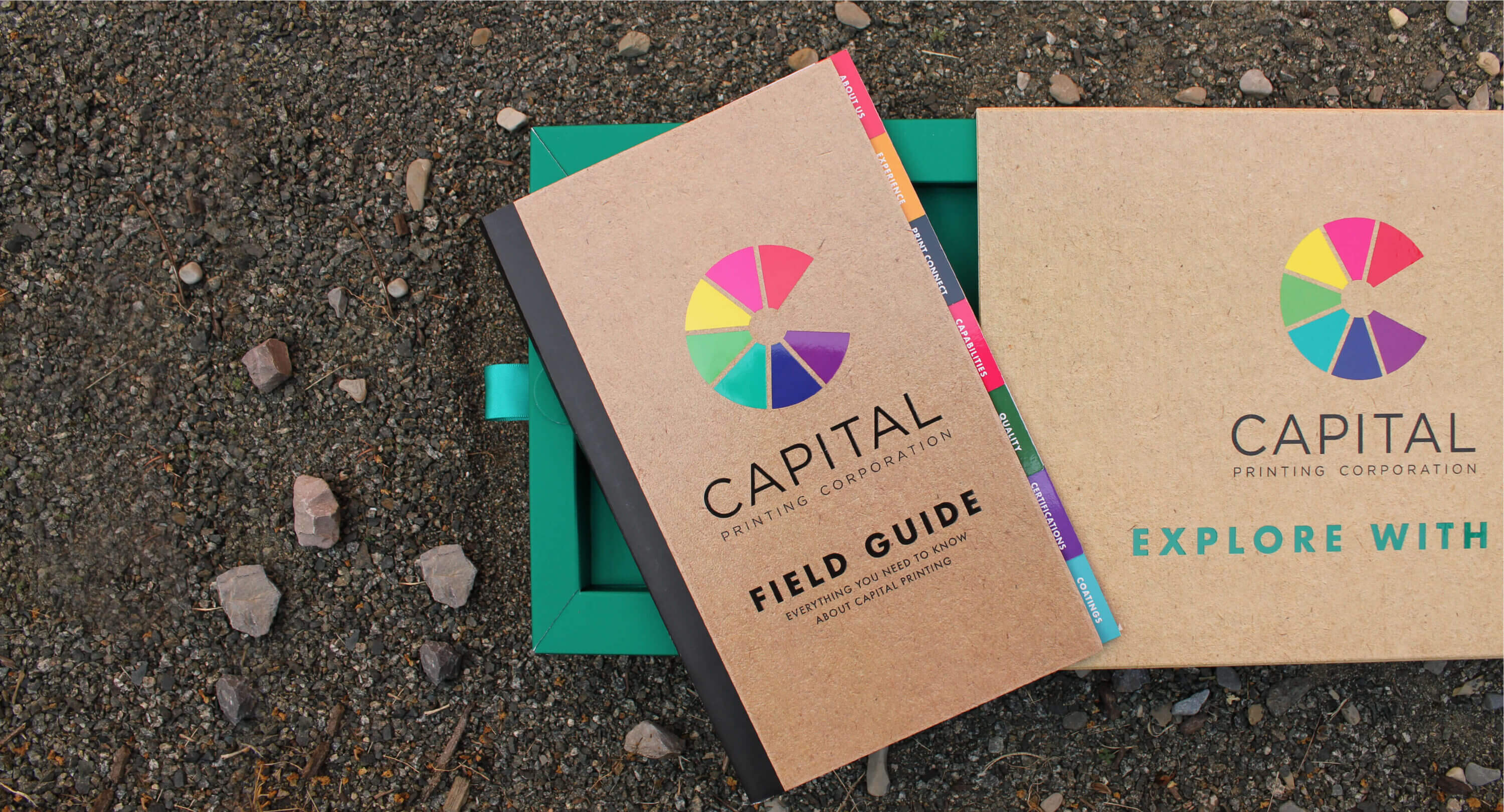 Capital Printing direct mail campaign and promotional marketing box by Sussman Creative