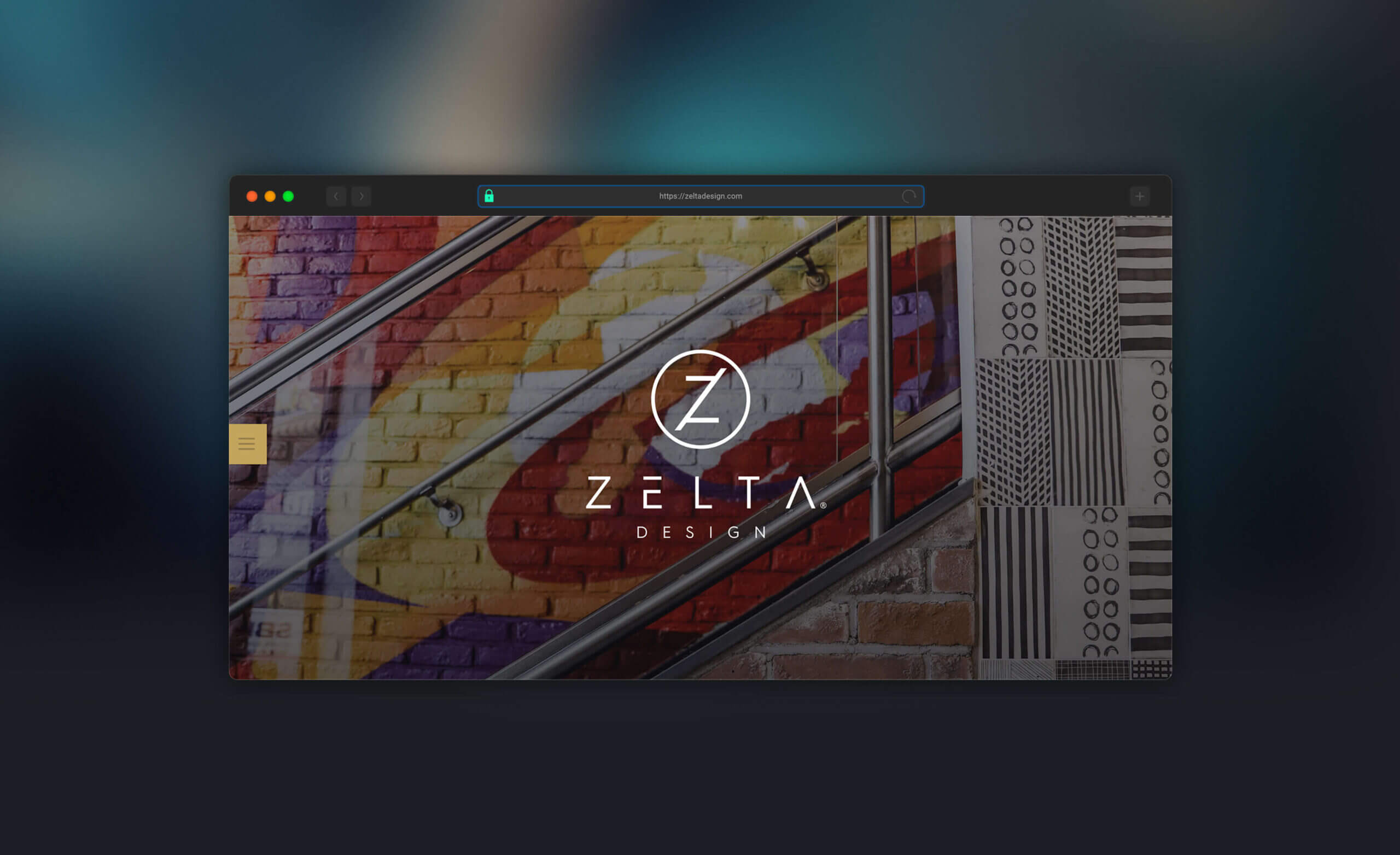 Zelta Design architecture portfolio website displayed in browser mockup