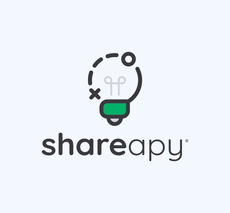 Shareapy brand identity and logo design by Sussman Creative