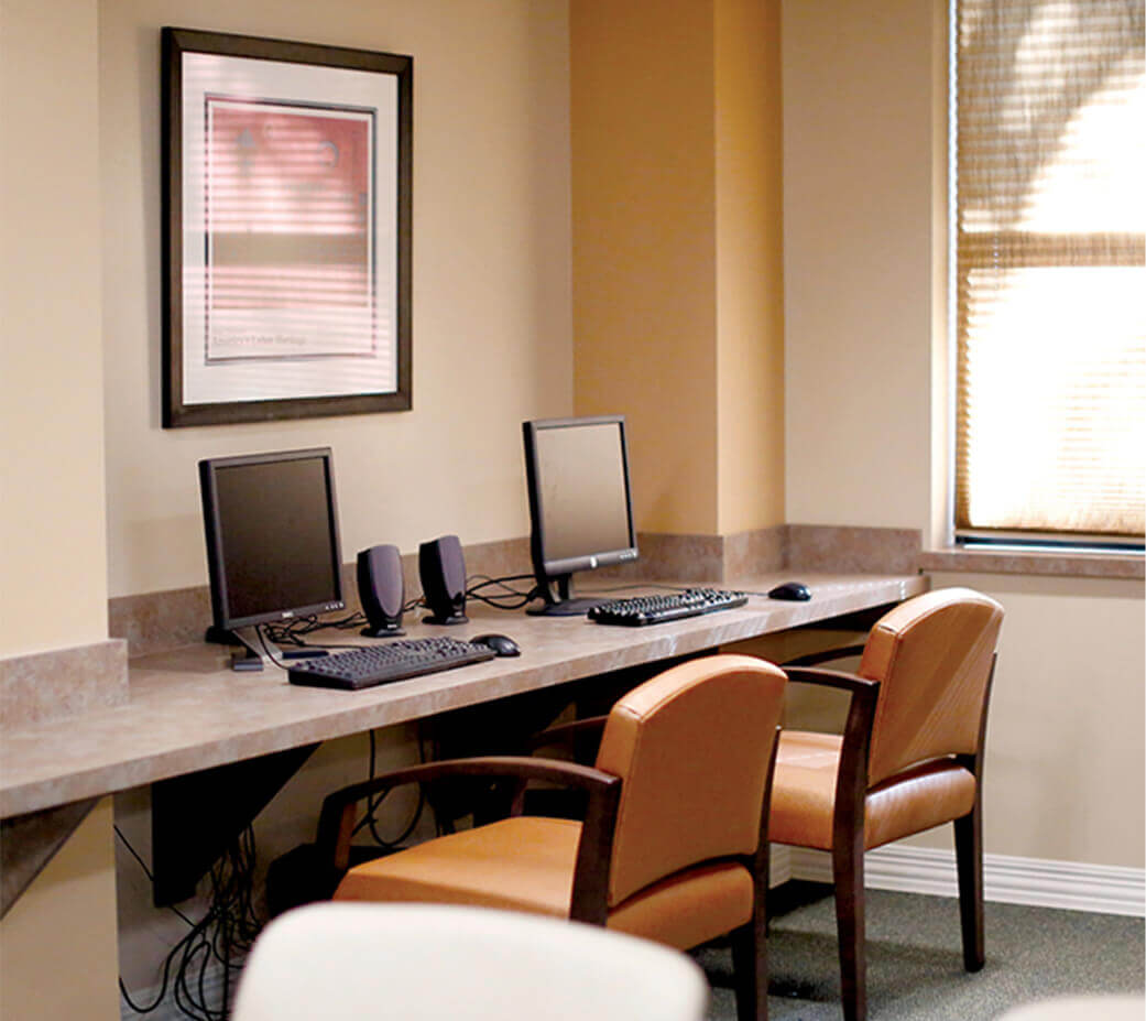 Computer resource room at Region Nine Housing affordable housing community